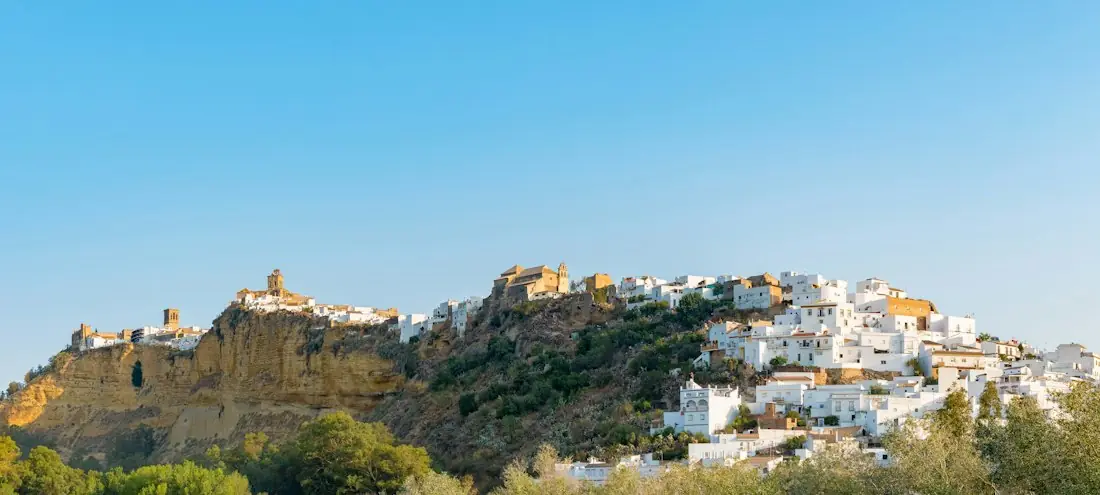 Arcos de la Frontera in de avondzon